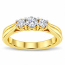 10K Yellow Gold Three-stone Diamond Ring (0.50 cttw, J-K Color, I2-I3 Clarity)