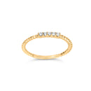 10K Yellow Gold 1/10 Cttw Diamond 5 Stone Braided Shank Band Ring (I-J Color, I2-I3 Clarity)- Ring Size 6