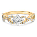 10K Two Tone Color 5/8 Cttw Diamond Kite and Twist Shank Ring (H-I Color,SI2-I1 Clarity)