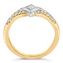 10K Two Tone Color 1/2 Cttw Diamond Kite and Split Shank Ring (H-I Color,SI2-I1 Clarity)