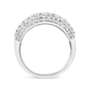 .925 Sterling Silver 2.00 Cttw Round and Baguette-Cut Diamond Cluster Ring (H-I Color, I1-I2 Clarity) - Size 7