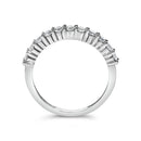.925 Sterling Silver 1/2 cttw Shared Prong-Set Brilliant Round-Cut Diamond 11 Stone Band Ring (I-J Color, SI2-I1 Clarity) - Size 7