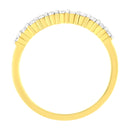 IGI Certified 1/4 Cttw Diamond 10K Yellow Gold Prong Set Fluted Band Style Ring (I-J Color, I2-I3 Clarity) - Size 7
