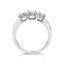 14K White Gold 1/2 Cttw Miracle Set Round Lab Grown Diamond Three Stone Illusion Plate Ring (F-G Color, VS1-VS2 Clarity) - Ring Size 7