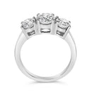 14K White Gold 2.00 Cttw Lab Grown Diamond 3 Stone Ring Band (F-G Color, VS1-VS2 Clarity) - Ring Size 7