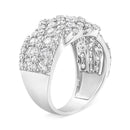 10K White Gold 3.00 Cttw Diamond Multi Row Cluster Band Ring (I-J Color, I3 Clarity) - Size 7