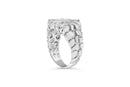 .925 Sterling Silver 1/3 Diamond 6 Stone Rectangle Nugget Gents Ring - Size 10