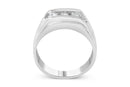 Men's .925 Sterling Silver 1/3 Cttw Diamond Channel Set 3 Stone Ring Band (I-J Color, I3 Clarity) - Ring Size 10