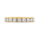 14K Yellow Gold 2.00 Cttw Shared Prong Set Round Cut Diamond Eternity Band (J-K Color, VS1-VS2 Clarity) - Ring Size 6.75