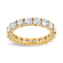 14K Yellow Gold 3.00 Cttw Shared Prong Set Round Cut Diamond Eternity Band (J-K Color, VS1-VS2 Clarity) - Ring Size 7