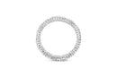 10K White Gold 1.0 Cttw Princess Cut Diamond Double Row Eternity Band Ring (I-J Color, I1-I2 Clarity)- Size 7