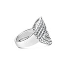 10K White Gold 1 1/2 Cttw Princess Diamond Swirl Design Cocktail Ring