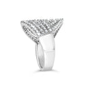 10K White Gold 1 1/2 Cttw Princess Diamond Swirl Design Cocktail Ring