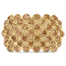 10K Yellow Gold 2.0 Cttw Brown Diamond Teardrop Design Cocktail Ring