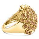 10K Yellow Gold 2.0 Cttw Brown Diamond Teardrop Design Cocktail Ring