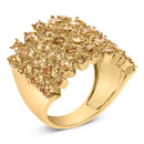 10K Yellow Gold 2.0 Cttw Brown Diamond Mesh Link Cocktail Ring