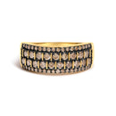 10K Yellow Gold Plated .925 Sterling Silver 3/4 cttw Champagne Diamond Band Ring