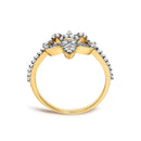 14K Yellow Gold Plated .925 Sterling Silver 1/4 Cttw Diamond Fleur-de-Lis Ring