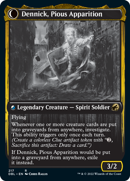 Dennick, Pious Apprentice // Dennick, Pious Apparition (DBL-217) - Innistrad: Double Feature: (Double Faced Transform) Foil