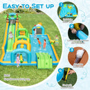 Inflatable Water Slide Tropical Theme Dual Slide Aqua Park Blower Excluded