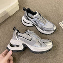 Thick Bottom Leather Clunky Sneakers