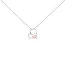 14K Rose Gold Plated Sterling Silver Diamond Accent Heart Pendant Necklace