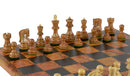 Chess Set - 3" Sheesham/Boxwood Opposite Tops on 15.5" Pressed Leather Map Board