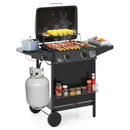 30 000 BTU Outdoor Burner Propane Gas Grill on Wheels-Black
