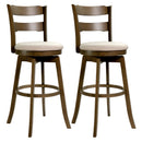 30.5 Inch Swivel Barstools with Backrest & Upholstered Seat