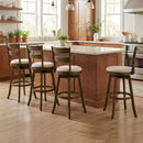 30.5 Inch Swivel Barstools with Backrest & Upholstered Seat