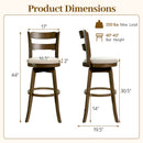 30.5 Inch Swivel Barstools with Backrest & Upholstered Seat