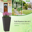 30 Inch Modern Decorative Planter Pots Set of 2 with Open-ended Base