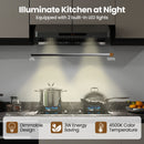 30 Inch Under Cabinet Range Hood with Oil Collector 900 CFM Stainless Steel Kitchen Vent-Silver