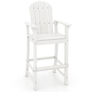 30 Inches Counter Height Outdoor HDPE Bar Stool with Armrests and Footrest