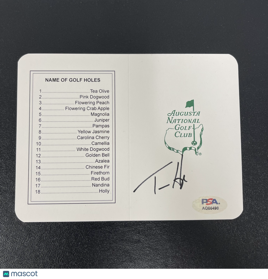 Tom Hoge Signed Masters Golf Scorecards PSA Autographed