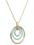 Lucky Brand Chain Circle Ring Necklace (Gold) Necklace