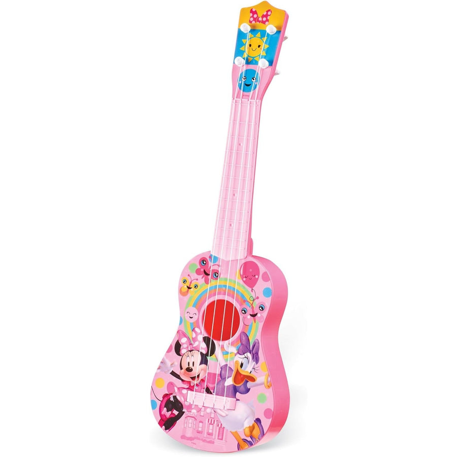 Disney Minnie Mouse Kids Guitar Set - Pink Toy Guitar with Real Strings for Beginners Ages 3+