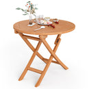 31.5 Inch Folding Patio Indonesia Teak Wood Round Coffee Table