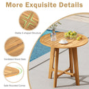 31.5 Inches Patio Dining Table with Slatted Tabletop and X-shaped Frame