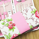 Stainless Steel 12-Piece Pink Flower Nail Clipper Set