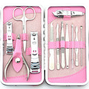 Stainless Steel 12-Piece Pink Flower Nail Clipper Set