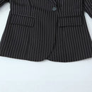 Striped Wide-shoulder Blazer For Women