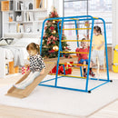 6-in-1 Indoor Jungle Gym with Slide for Boys and Girls 3+ Years Old-Blue