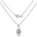 1.03 Carat Genuine Tanzanite & White Topaz .925 Sterling Silver Pendant