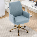Mid-Back Velvet Office Chair with Memory Foam Cushion