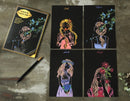 Scratch Painting - 4er Set Blumen