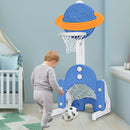 3 in 1 Height Adjustable Kids Basketball Hoop Set with Balls-Blue