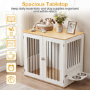 31.5” Dog Crate Furniture Wooden Dog Kennel with Double Lock Doors
