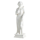 31.5 Inch Outdoor Greek Goddess Statue with Antique Finish and Column Base