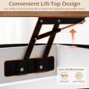 31.5 Inch Round Lift Top Coffee Table with Hidden Compartment and Side Shelves